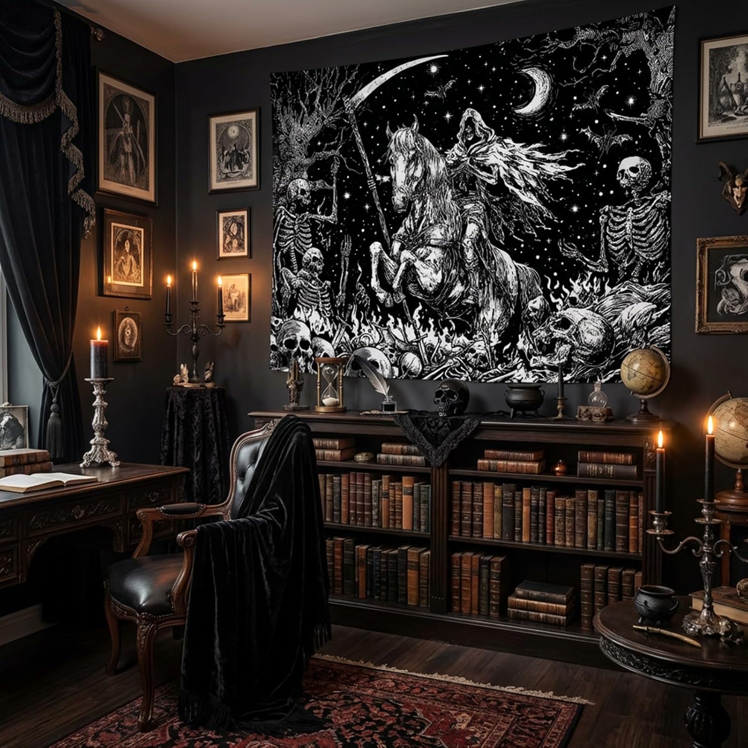 Гобелен с готическим скелетом, – обзор и цена Photography Dark